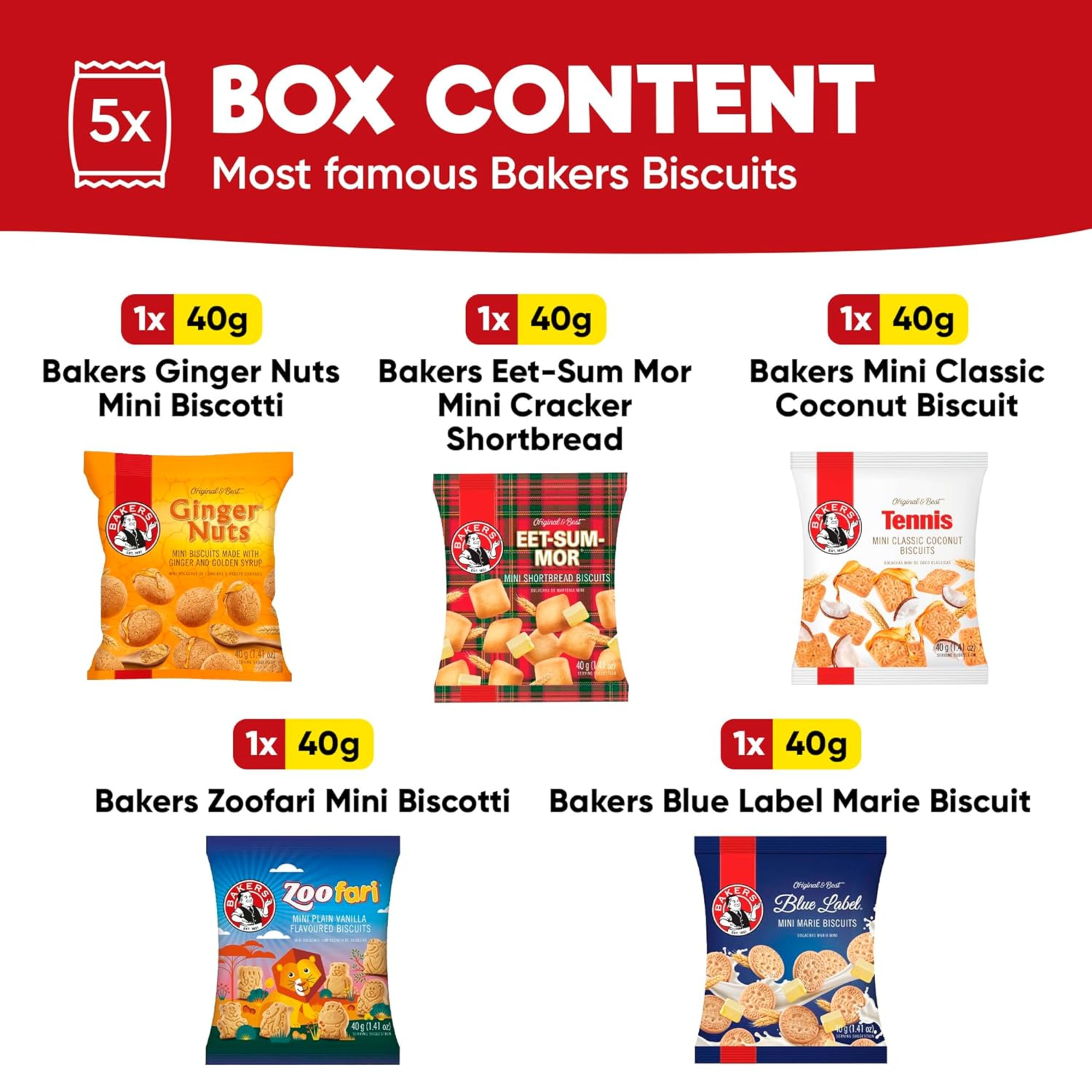 Bakers Biscuit Gift Box - 5-Pack South African Sampler