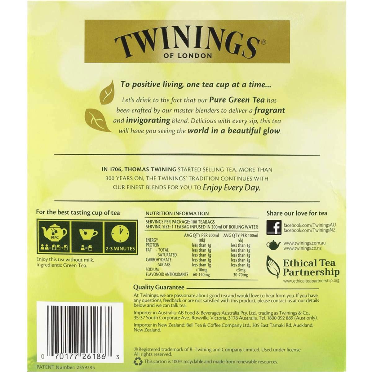 Twinings Green Tea – 100 Bags