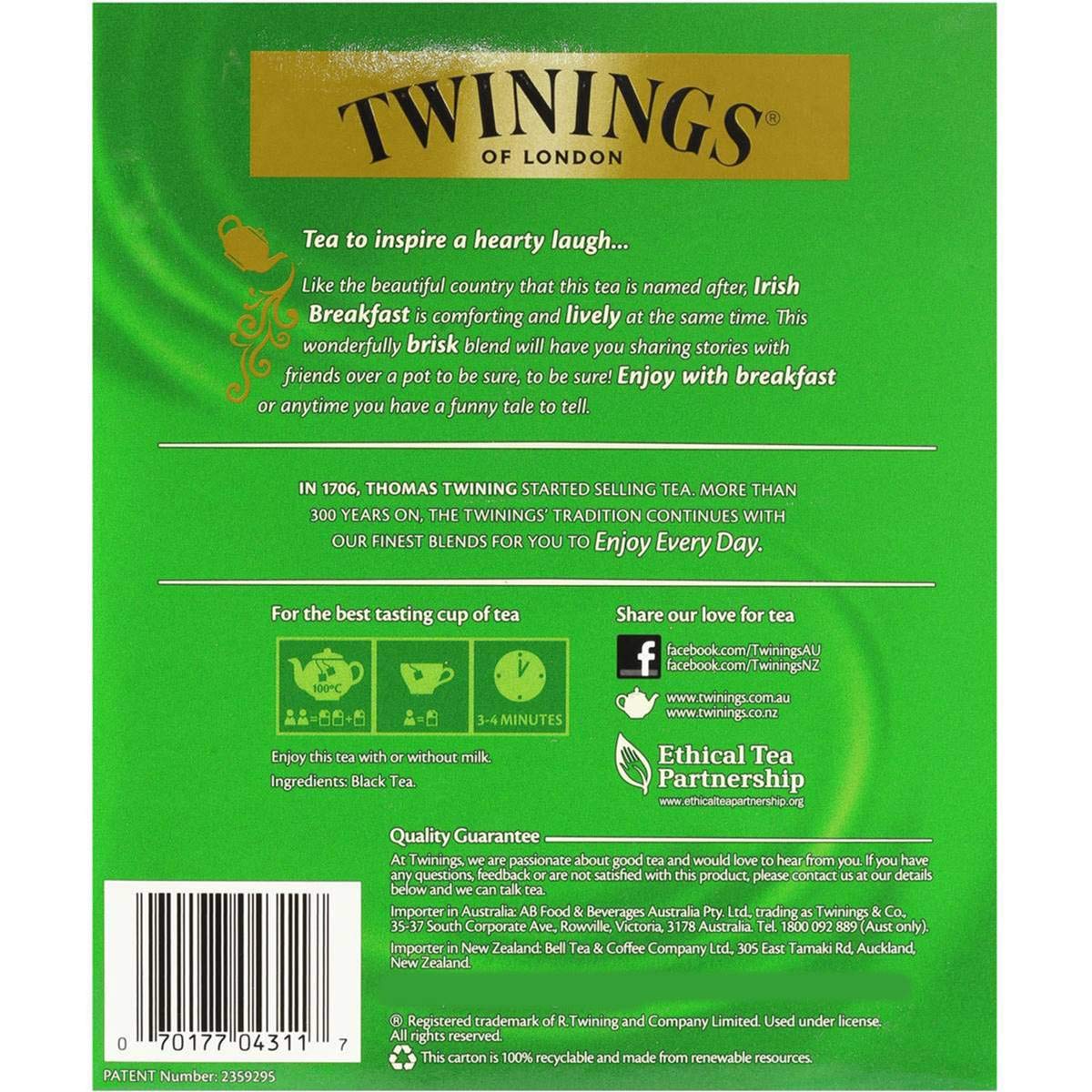 Twinings Irish Breakfast – 100 Bags