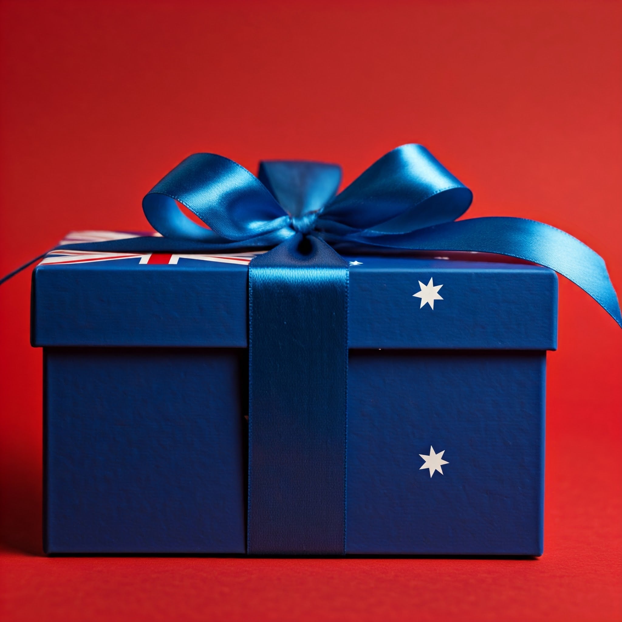 A box of Australian candies in blue packaging, known for their great flavor and chewy texture, popular in Australia.