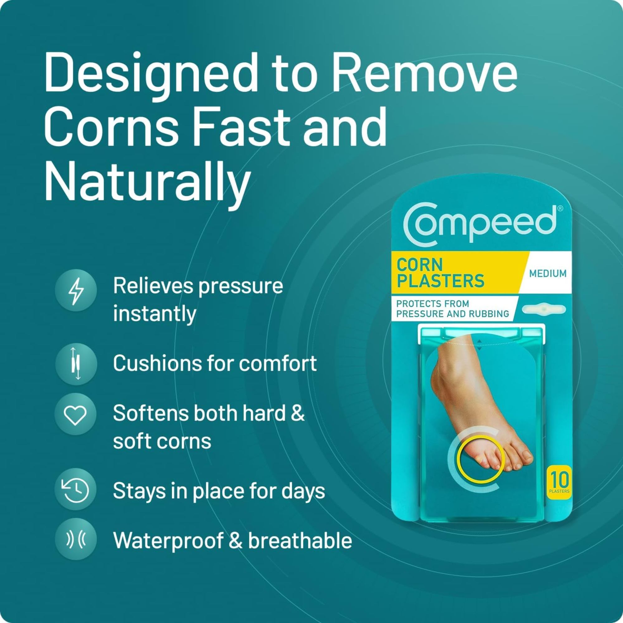 Compeed Medium Corn Removal Plasters – 10 Pieces