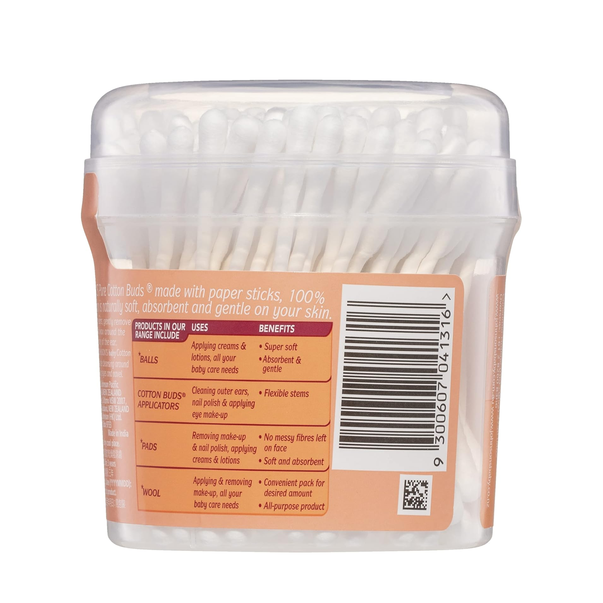 Johnson's Pure Cotton Buds (150 Count) with Canister