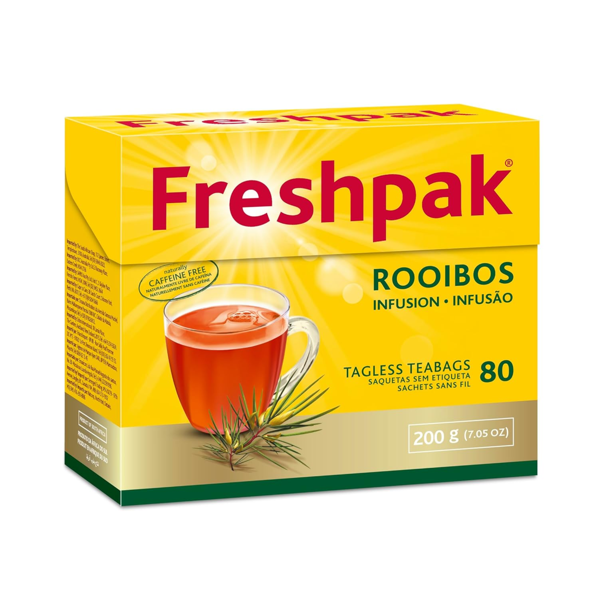 Freshpak® Rooibos Tea - Natural & Caffeine-Free (80 Tagless Teabags)