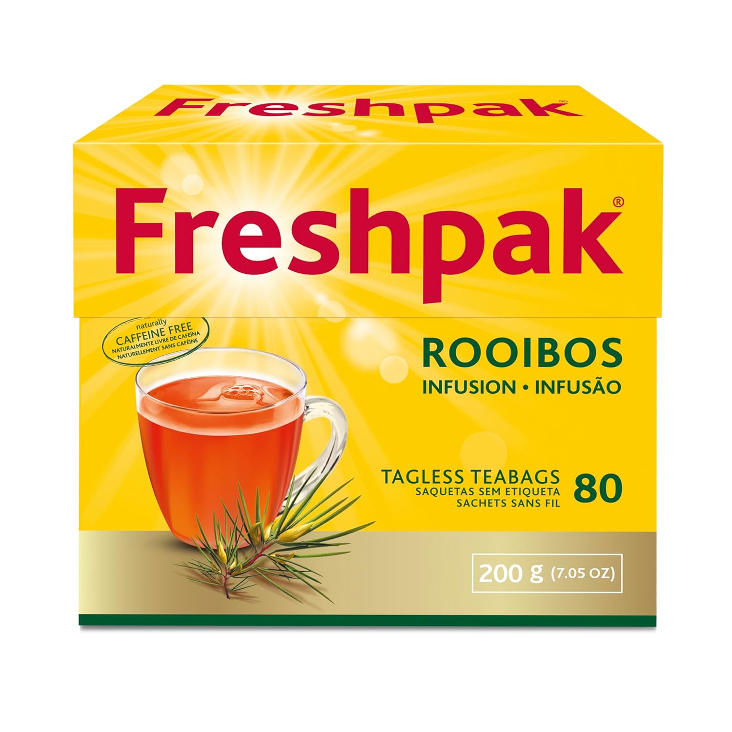 Freshpak® Rooibos Tea - Natural & Caffeine-Free (80 Tagless Teabags)