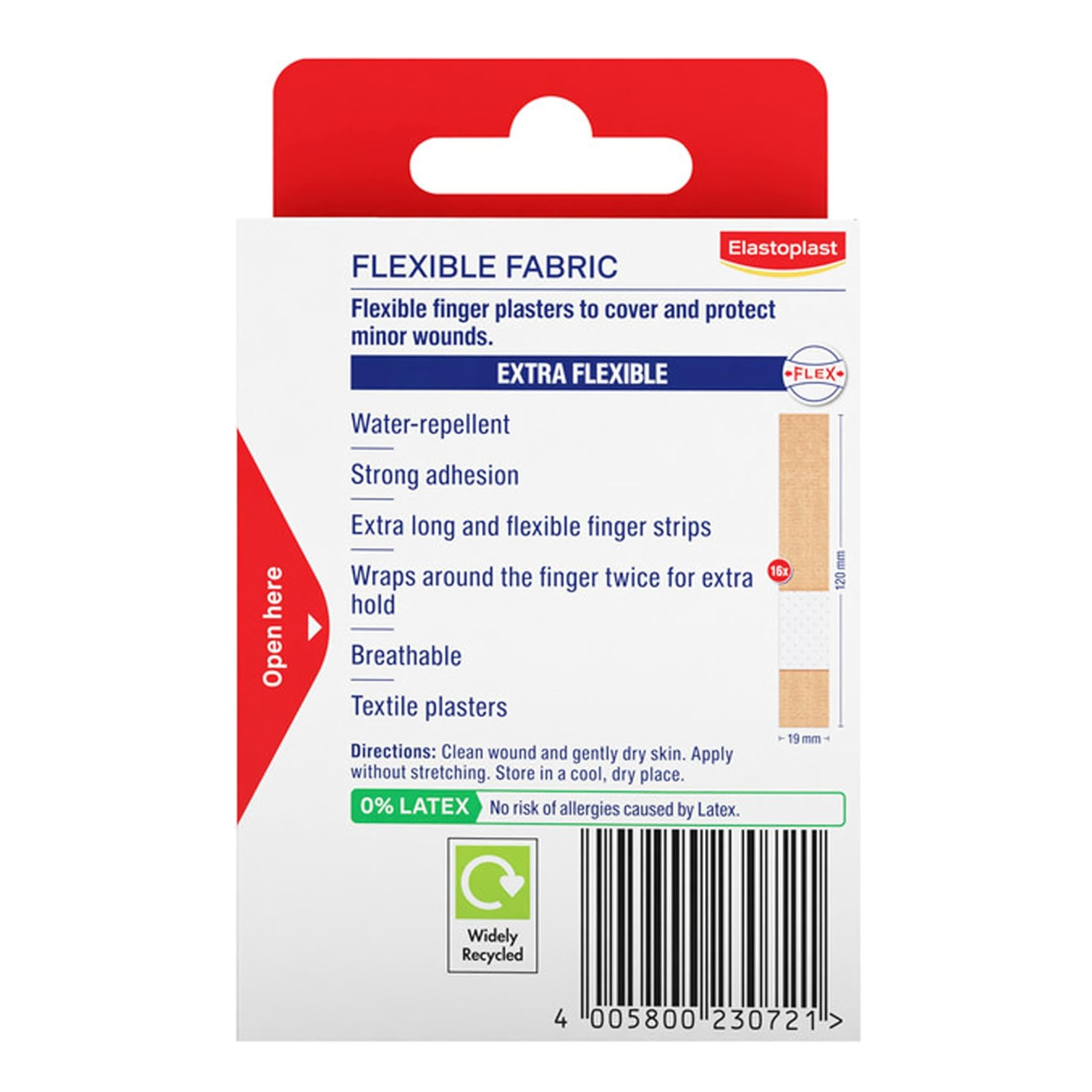 Elastoplast Finger Strip Plasters, 16 Plasters
