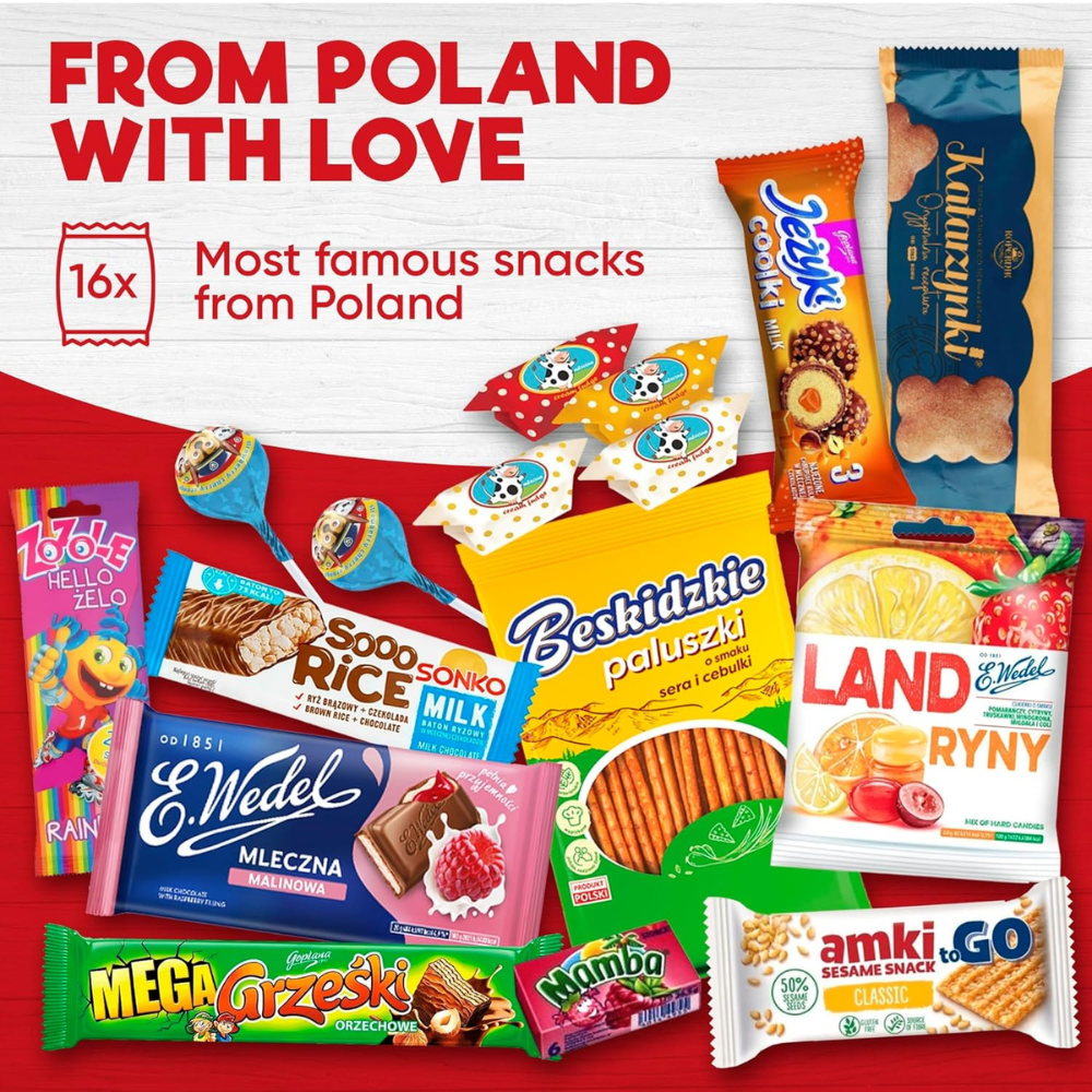 Authentic Polish Candy & Snack Box - 15 Traditional Treats from Poland