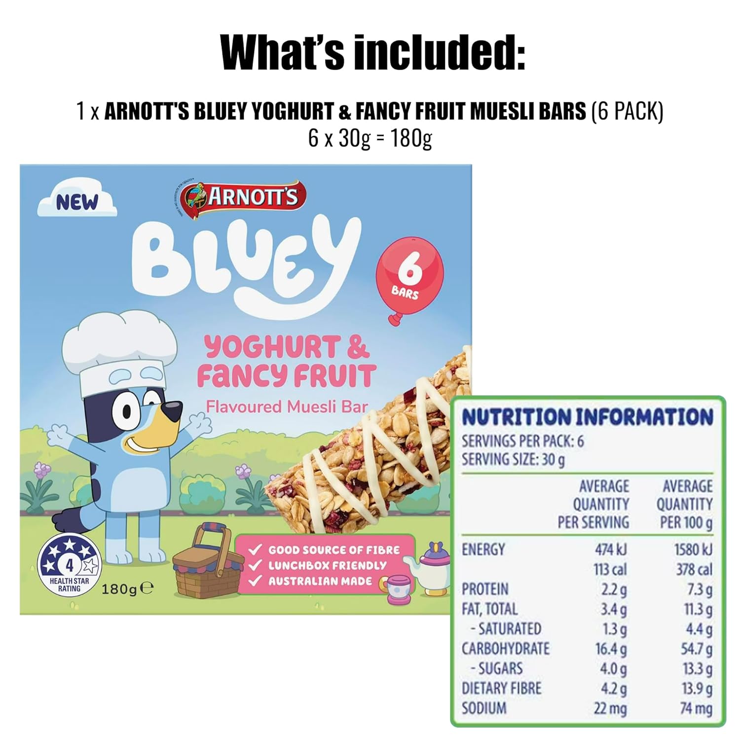 Arnott's Bluey Yoghurt & Fancy Fruit Bars