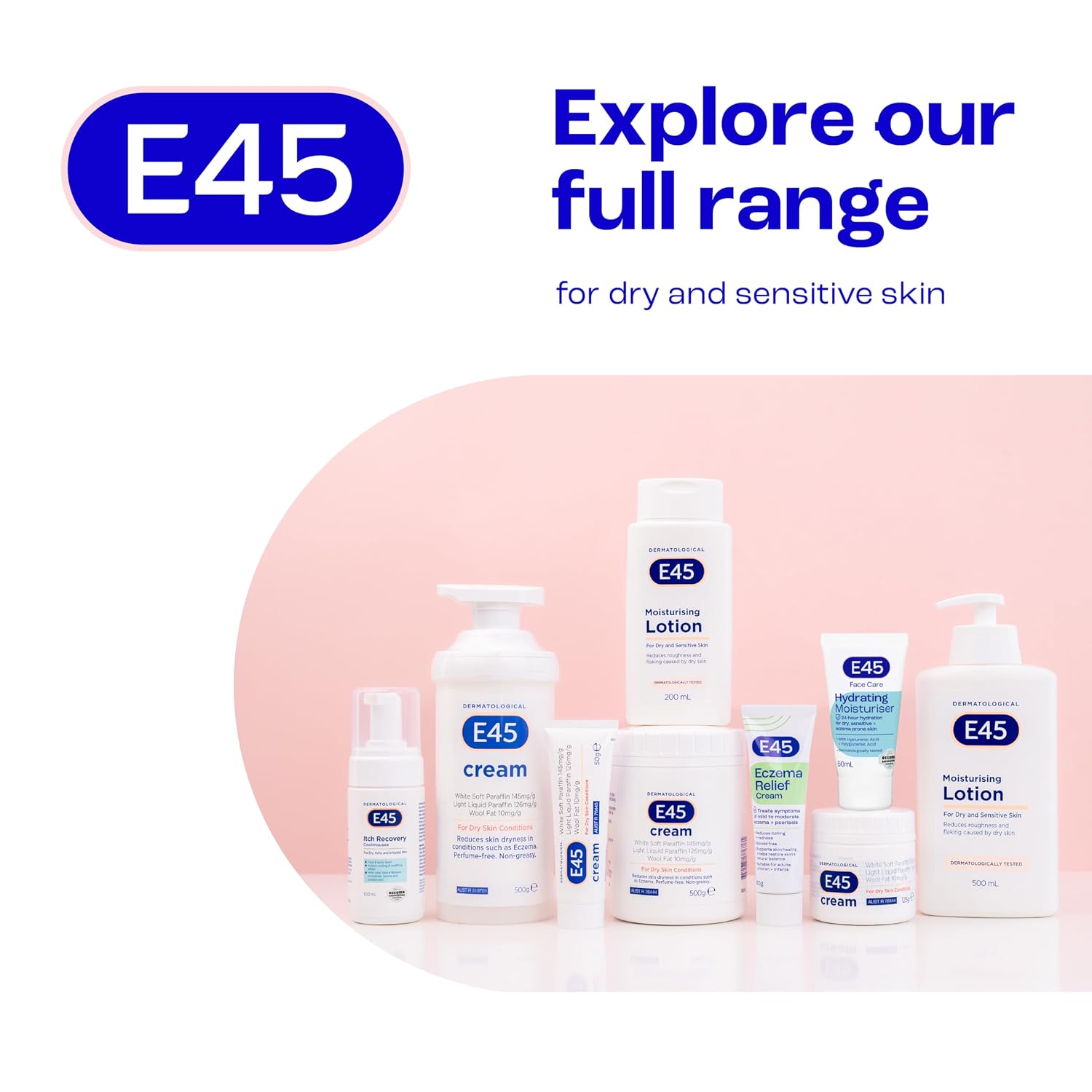 E45 Moisturiser Cream 500g – Body, Face & Hand Moisturiser