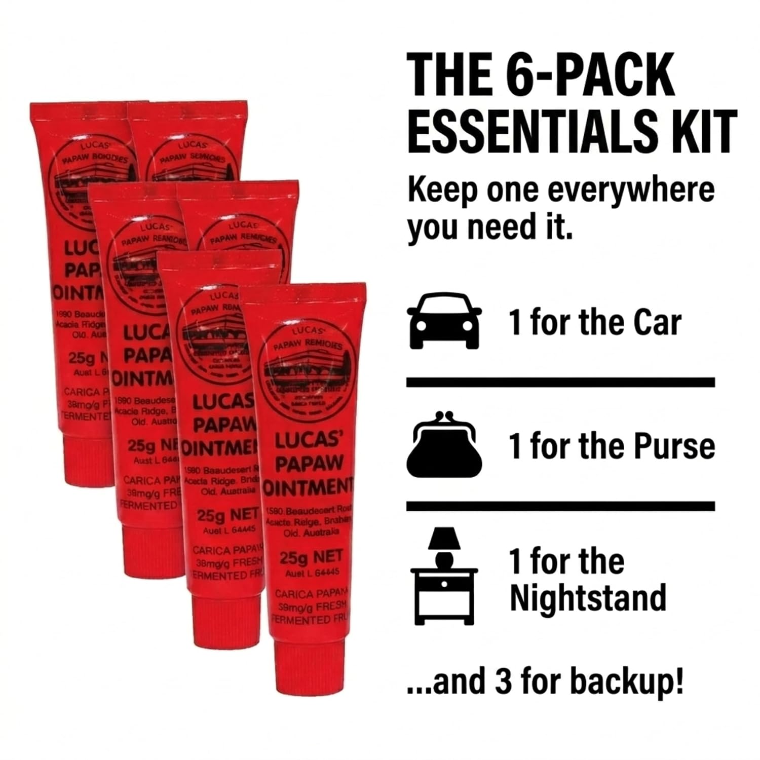 Lucas Papaw Ointment 6-Pack (6 x 25g Tubes)
