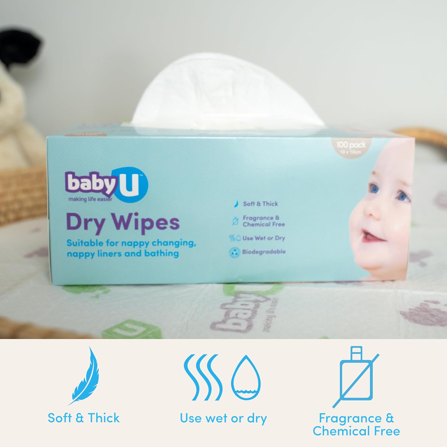 Baby U Dry Wipes (100 Pack)