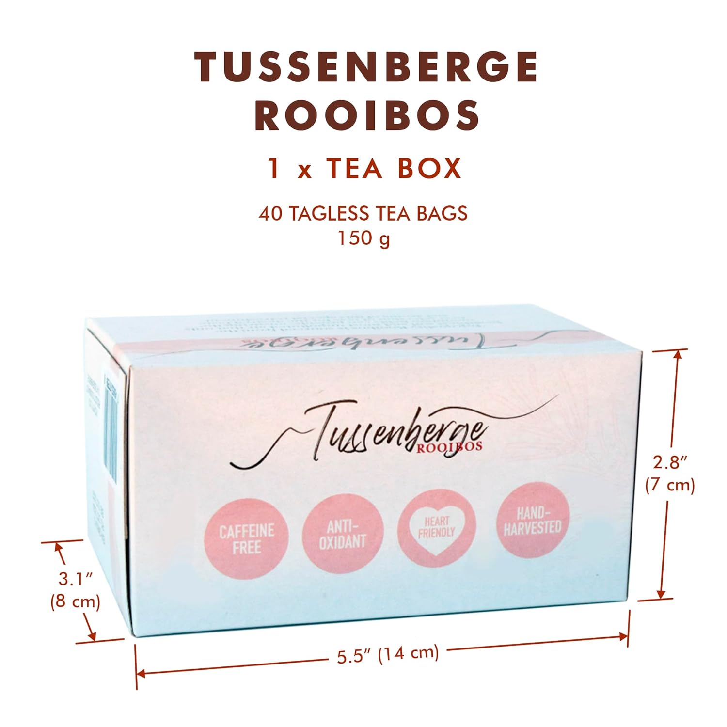 Tussenberge Pure South African Rooibos 40 Tea Bags