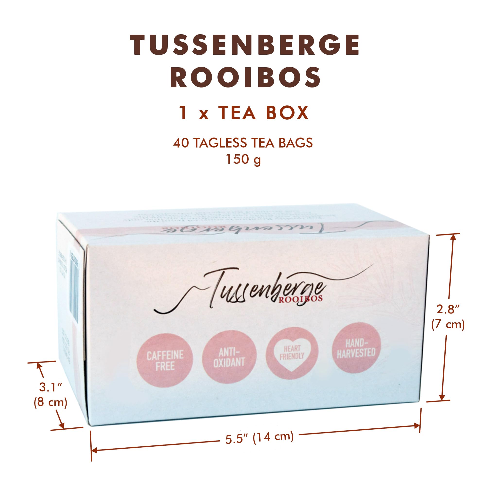 Tussenberge Pure South African Rooibos 40 Tea Bags