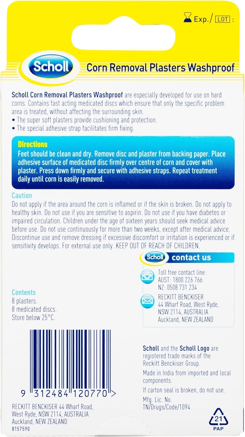 Scholl Waterproof Medicated Disc System for Corn Removal