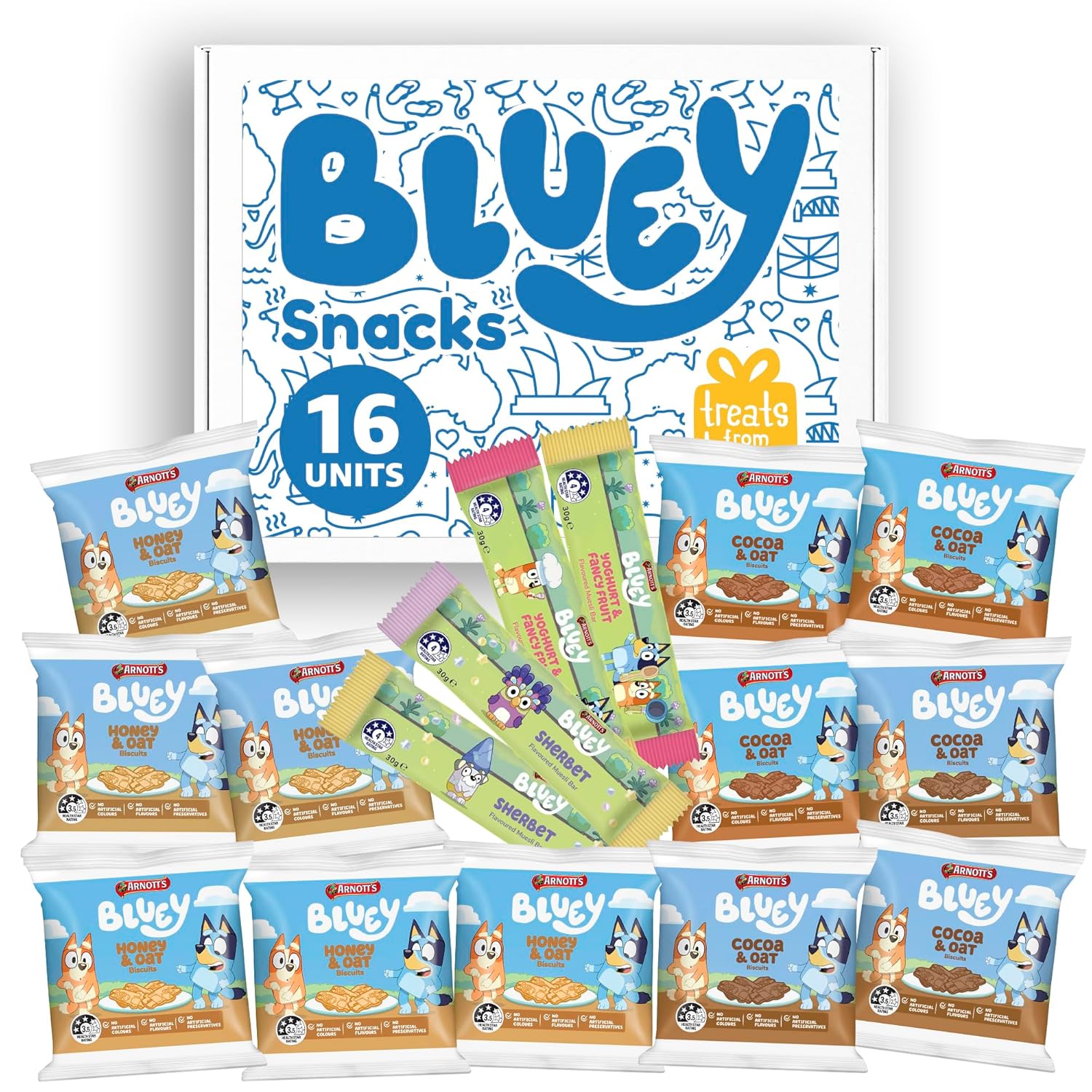 Bluey Snacks Arnotts Multi Pack 16 Pack