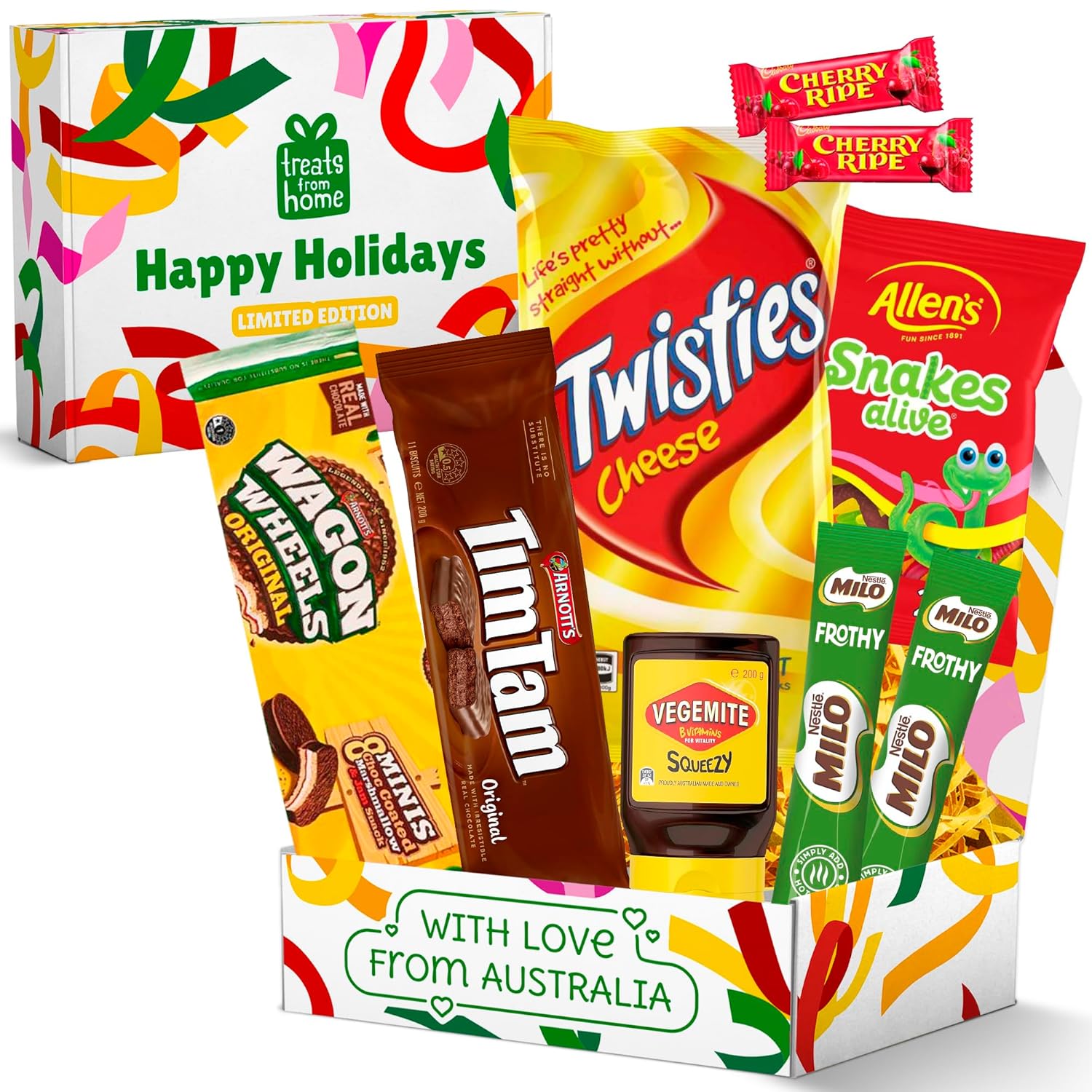 Australian Holiday Snack Box – 12 Authentic Aussie Treats Including, Vegemite, Twisties & More