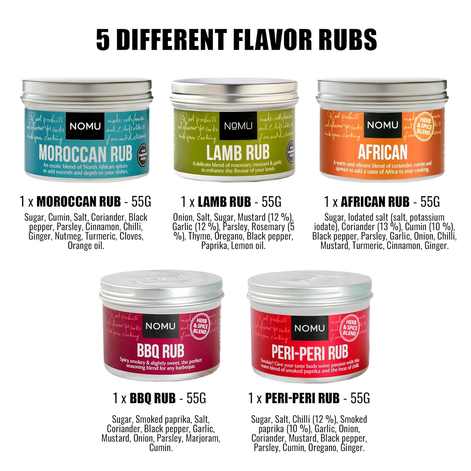 NOMU African Spice Rub Collection (5 Pack)