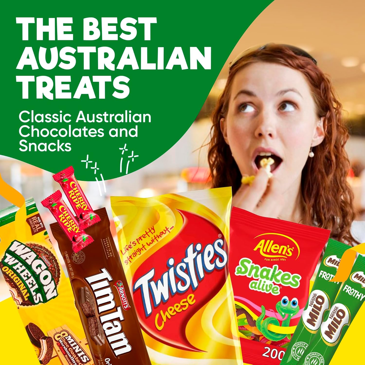 Australian Holiday Snack Box – 12 Authentic Aussie Treats Including, Vegemite, Twisties & More