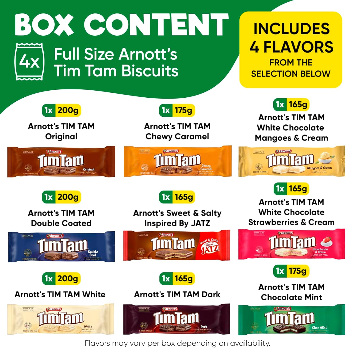 Arnott’s Tim Tam Gift Box – 4 Full Size Packs