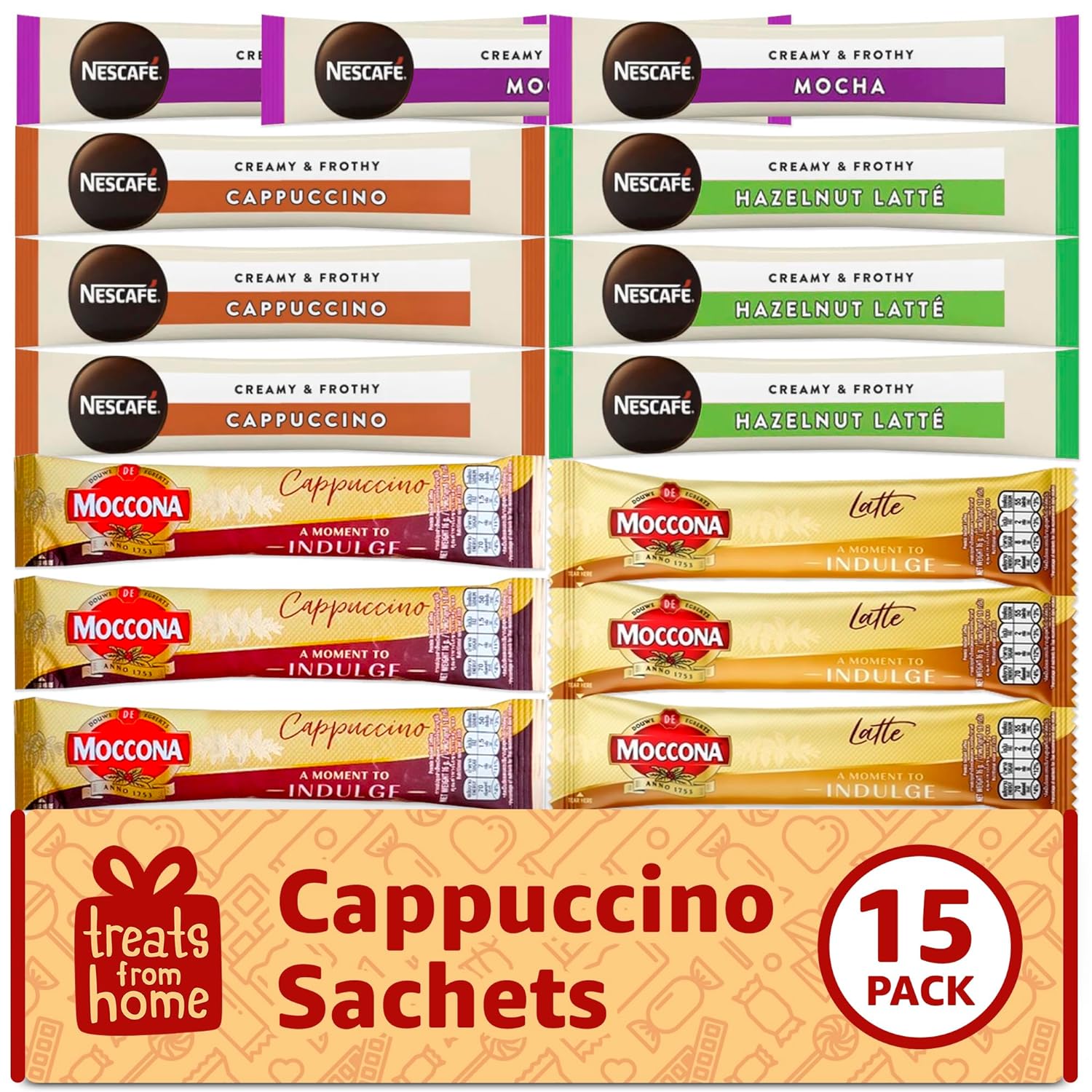 Nescafe & Moccona Instant Coffee (15 Sachets)