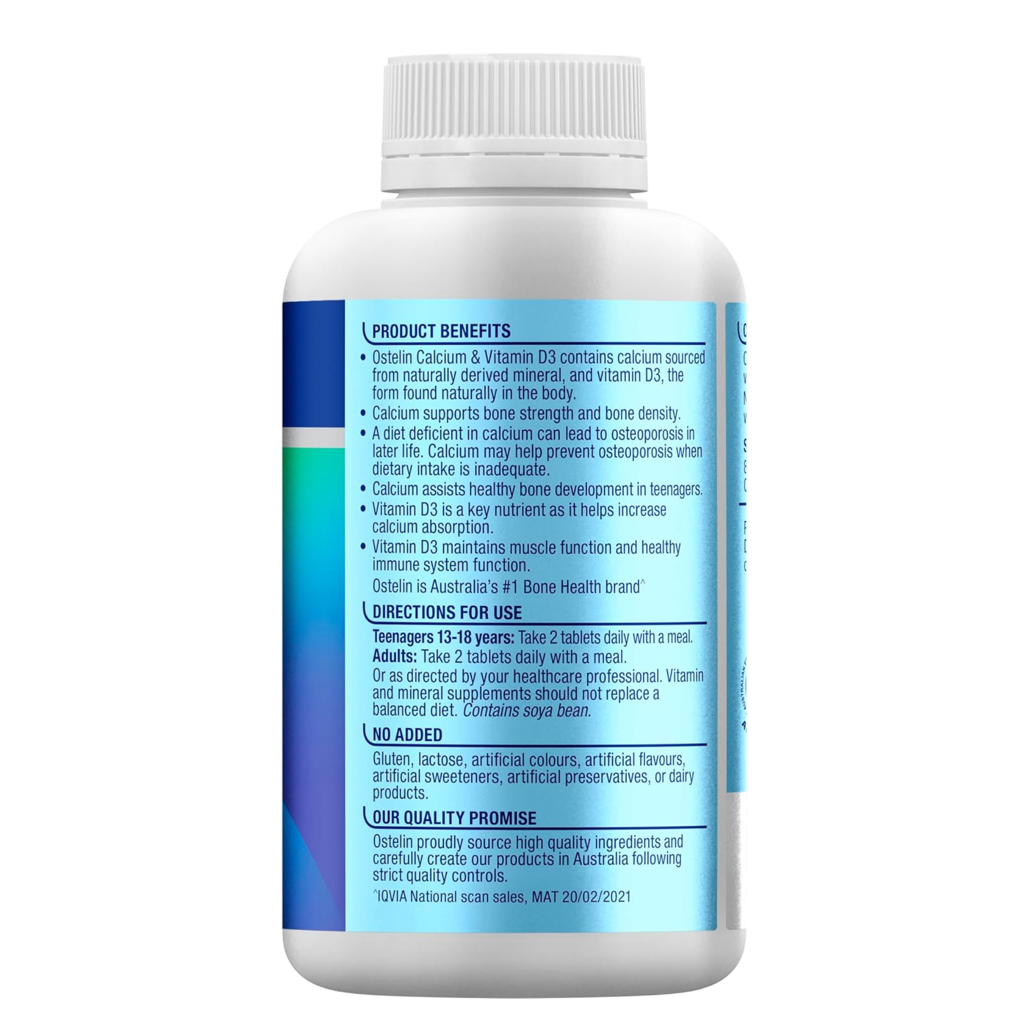 Ostelin Vitamin D3 & Calcium Tablets (250 Count)