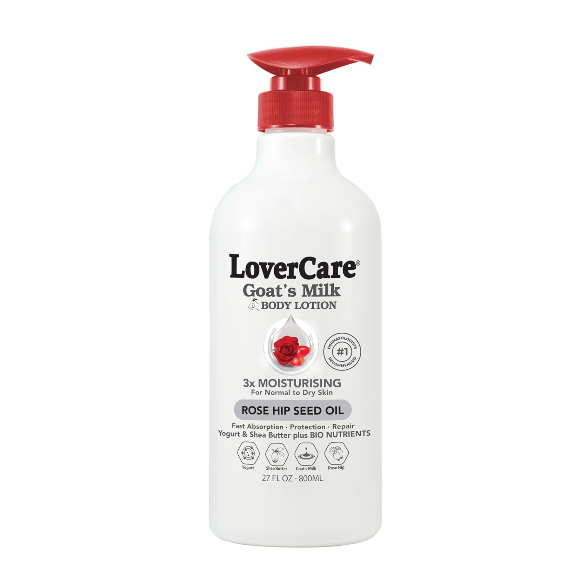 Lover's Care Goat Milk Body Lotion Rose Hip Oil – 800ml