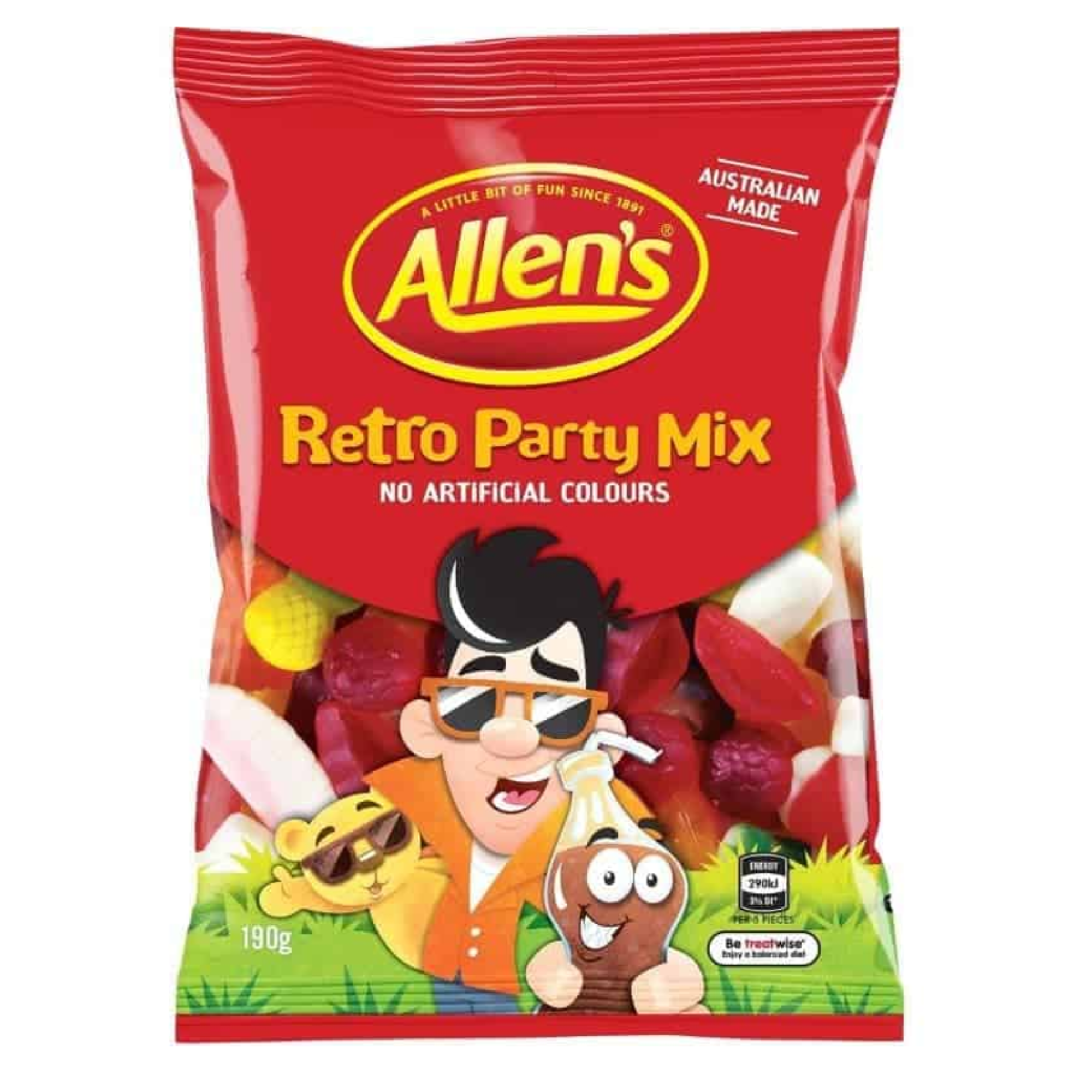 Allen’s Retro Party Mix – 190g Assorted Australian Lollies