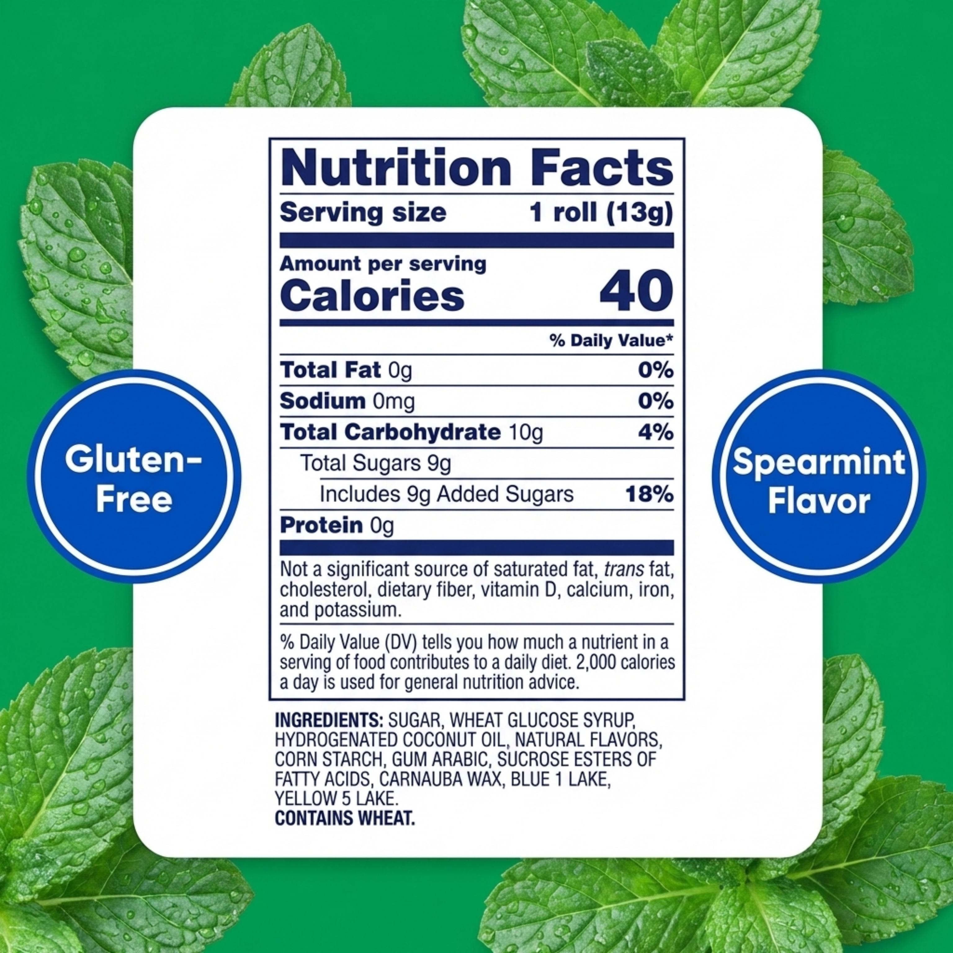 Mentos Spearmint Chewy Mint Rolls - Bulk 15-Pack (210 Pieces)