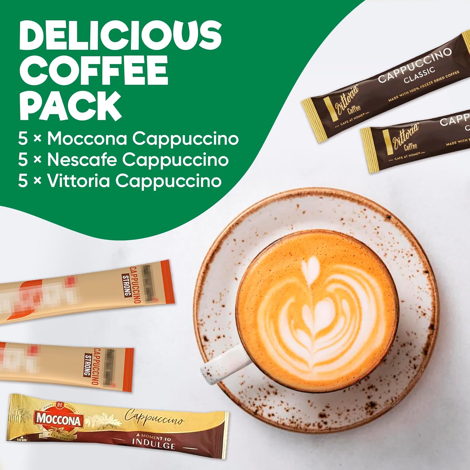 Cappuccino Coffee Box - 15 Instant Coffee Mix Sachets