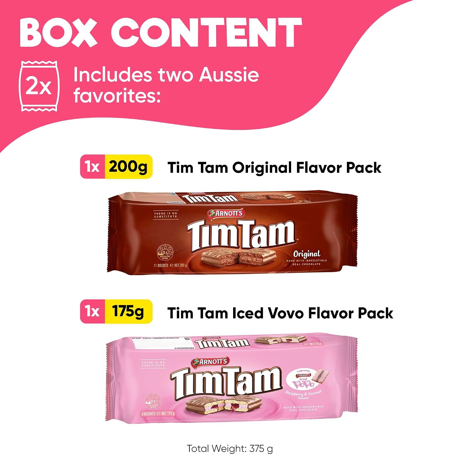 Tim Tam Cookies Gift 2 Pack – Australian Chocolate Biscuits Variety Pack