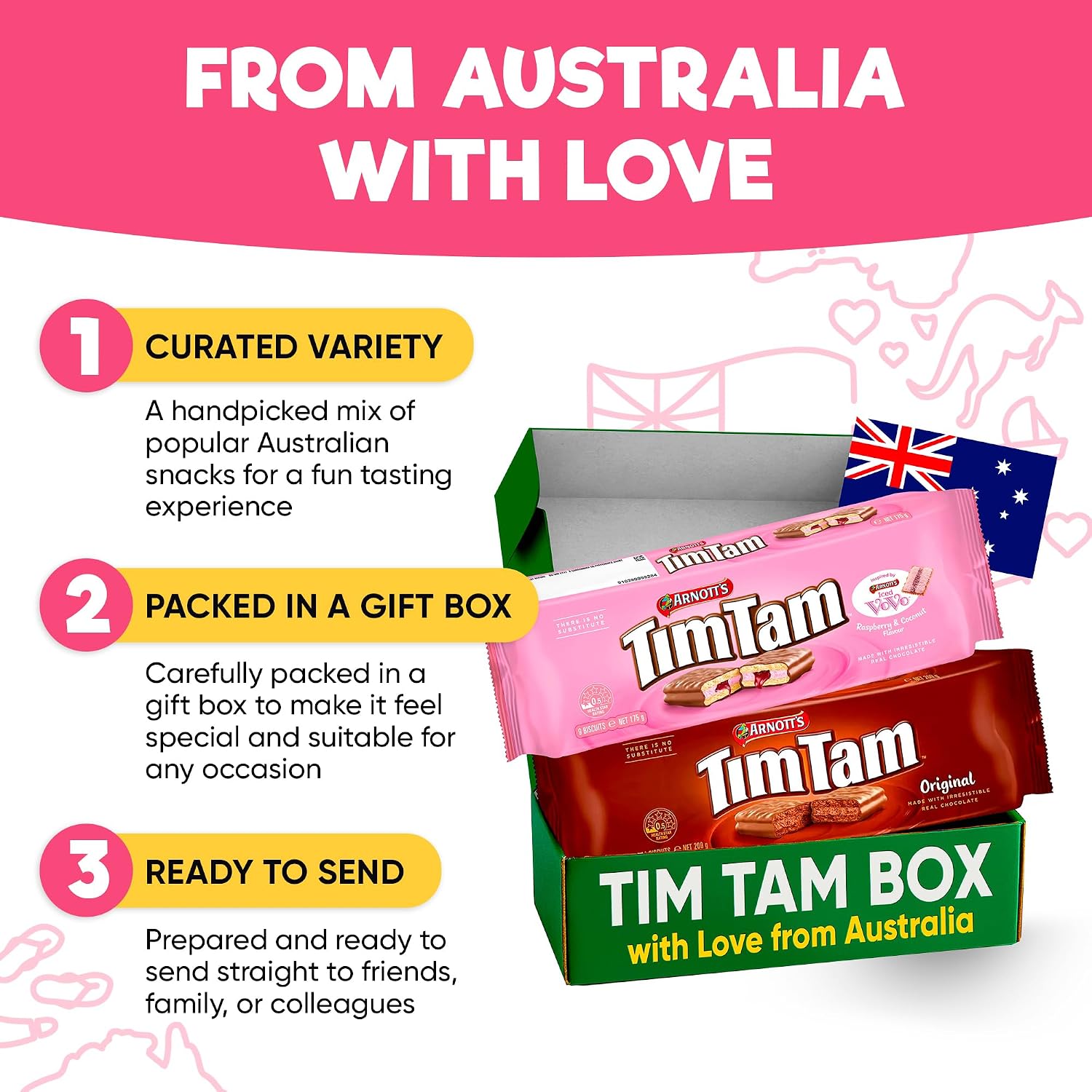 Tim Tam Cookies Gift 2 Pack – Australian Chocolate Biscuits Variety Pack