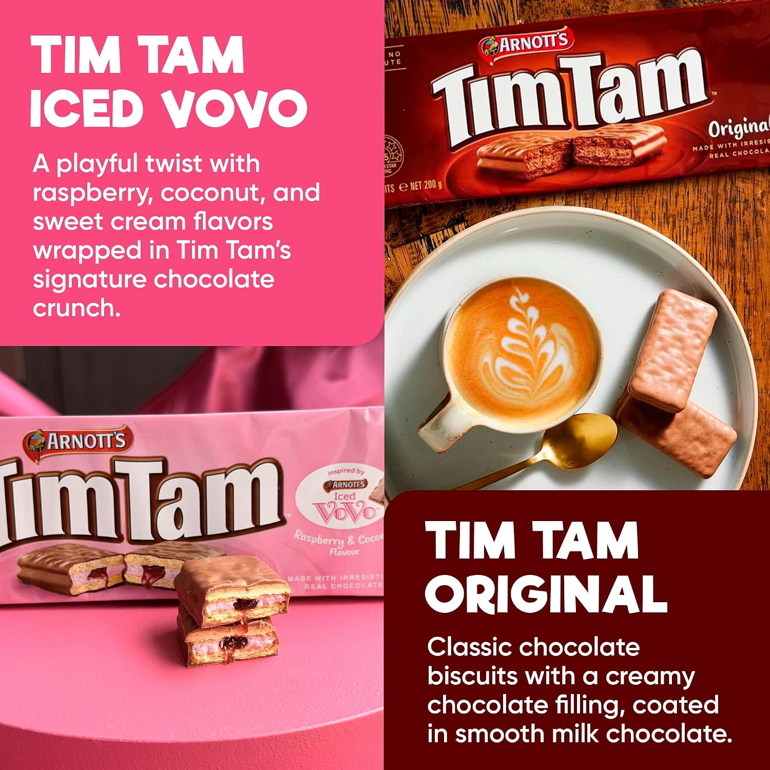 Tim Tam Cookies Gift 2 Pack – Australian Chocolate Biscuits Variety Pack