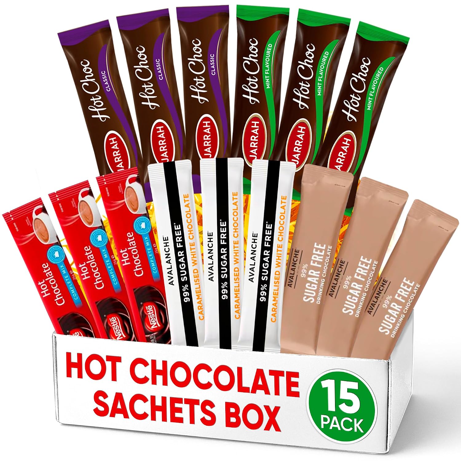 Hot Chocolate Variety Pack, 15 Sachets Gift Box