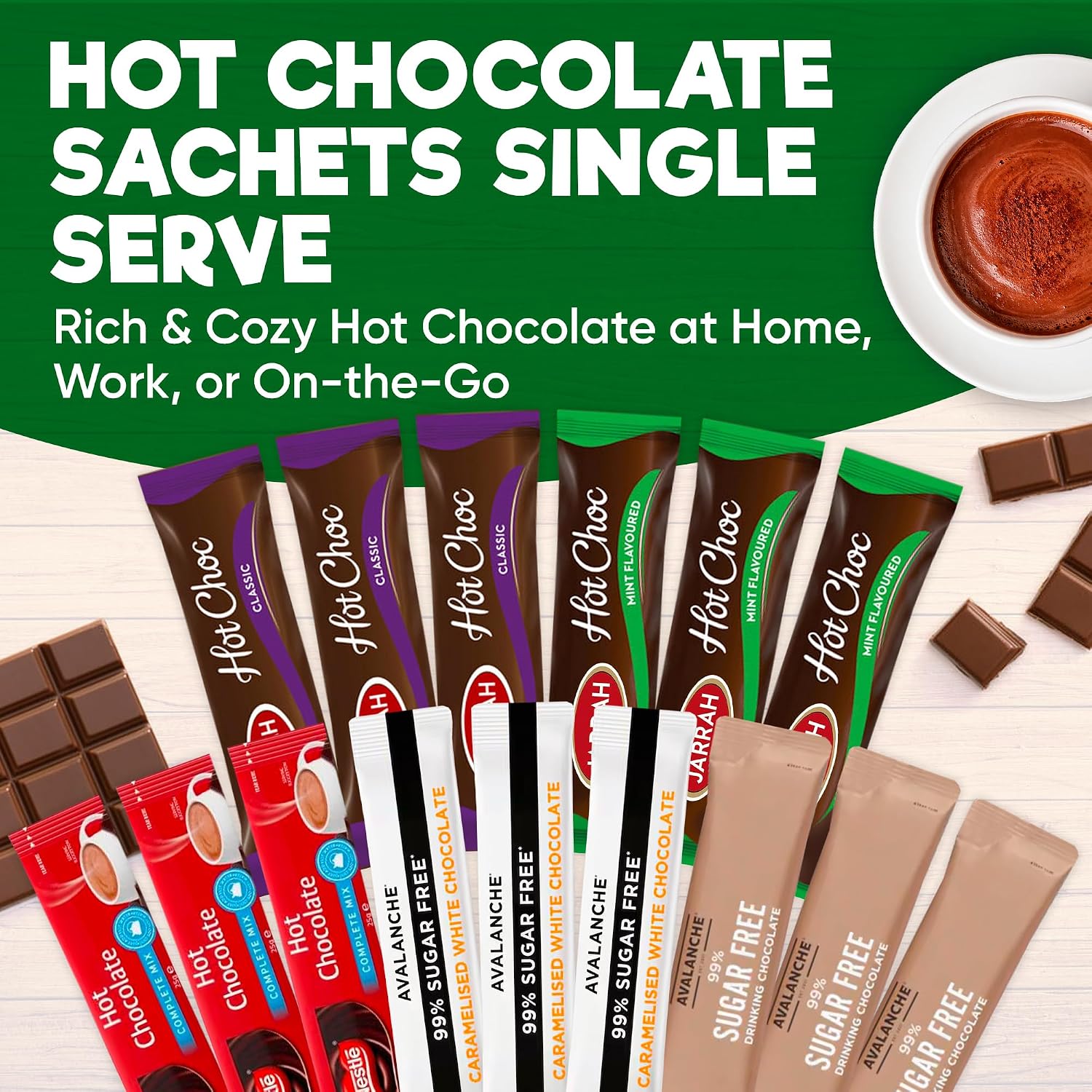 Hot Chocolate Variety Pack, 15 Sachets Gift Box