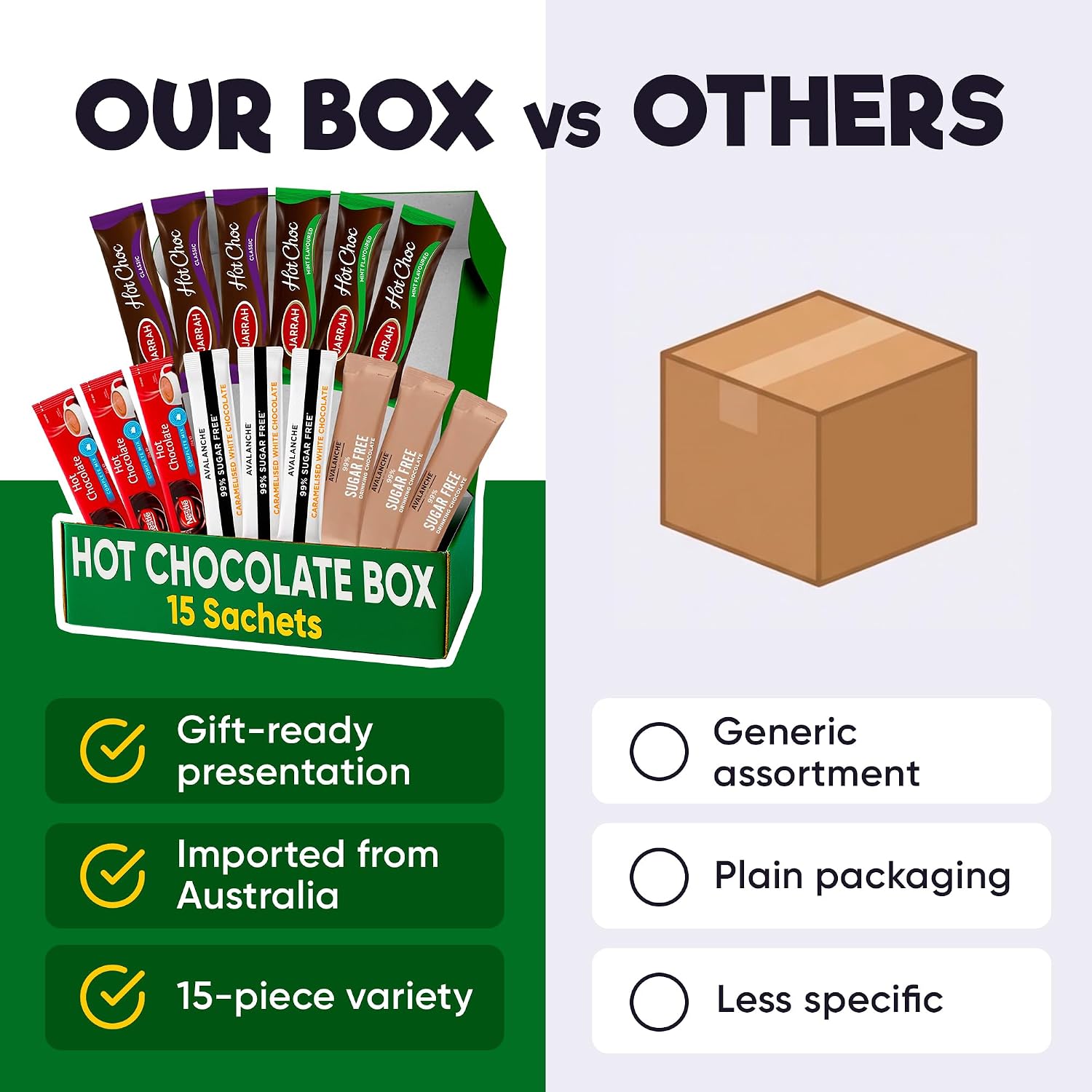 Hot Chocolate Variety Pack, 15 Sachets Gift Box