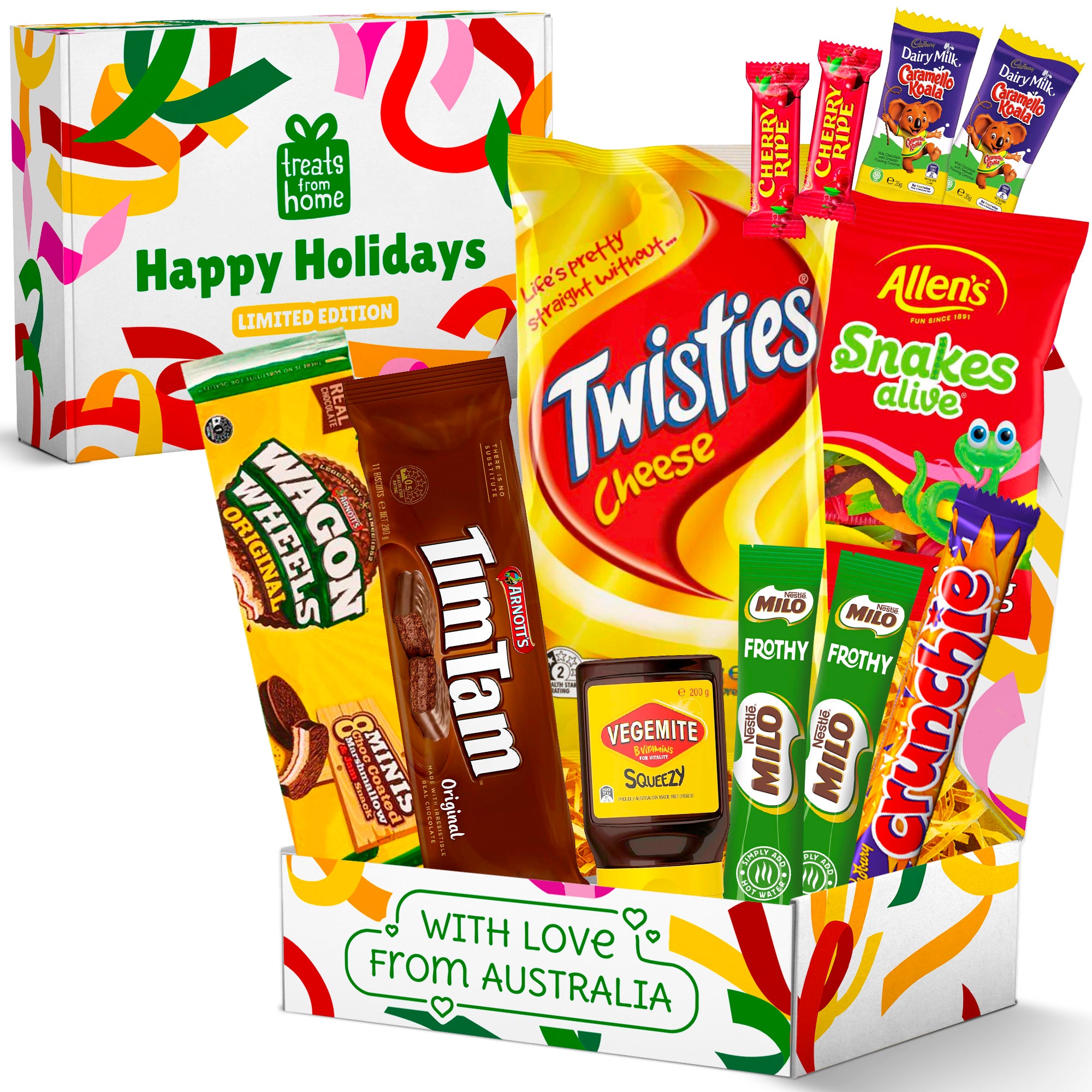 Australian Holiday Snack Box – 12 Authentic Aussie Treats Including, Vegemite, Twisties & More