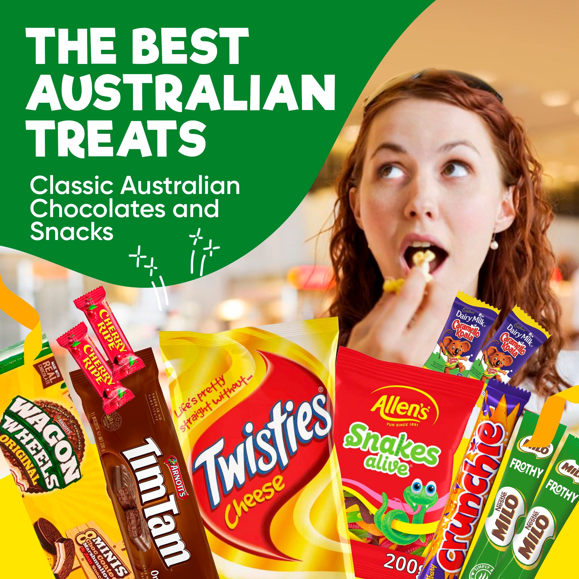 Australian Holiday Snack Box – 12 Authentic Aussie Treats Including, Vegemite, Twisties & More