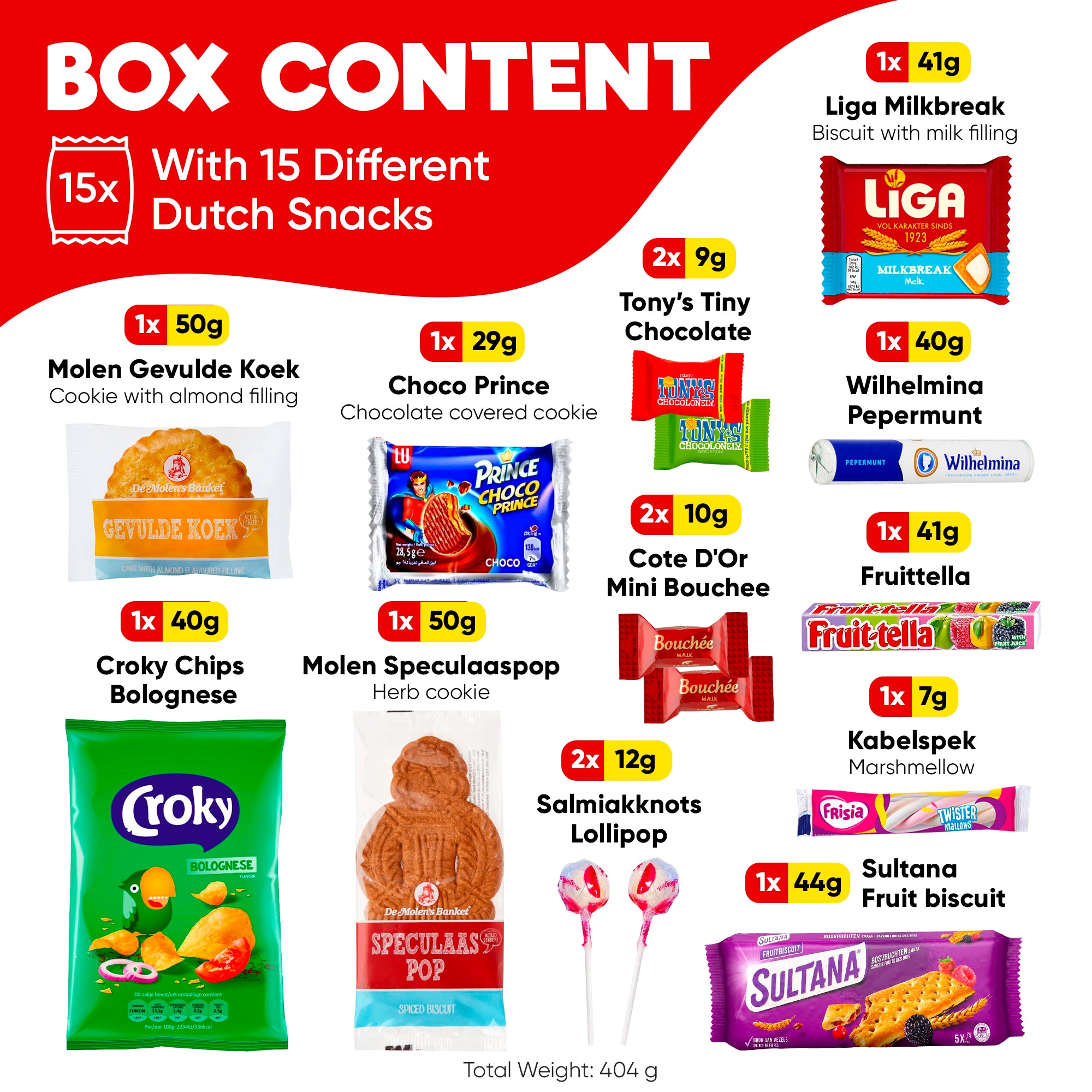Dutch Snack Box - 12 Authentic Netherlands Treats Variety Pack