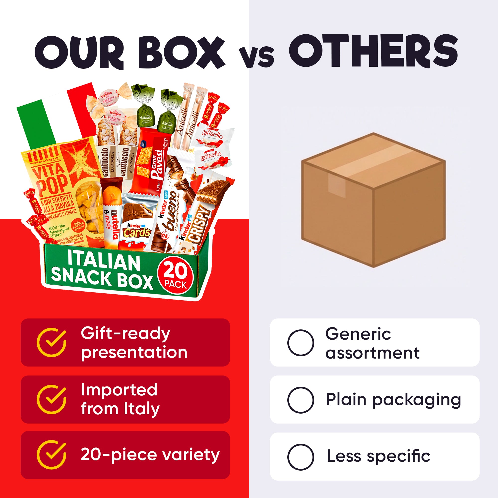 Italian Snack Box – 12 Authentic Italian Treats Variety Pack