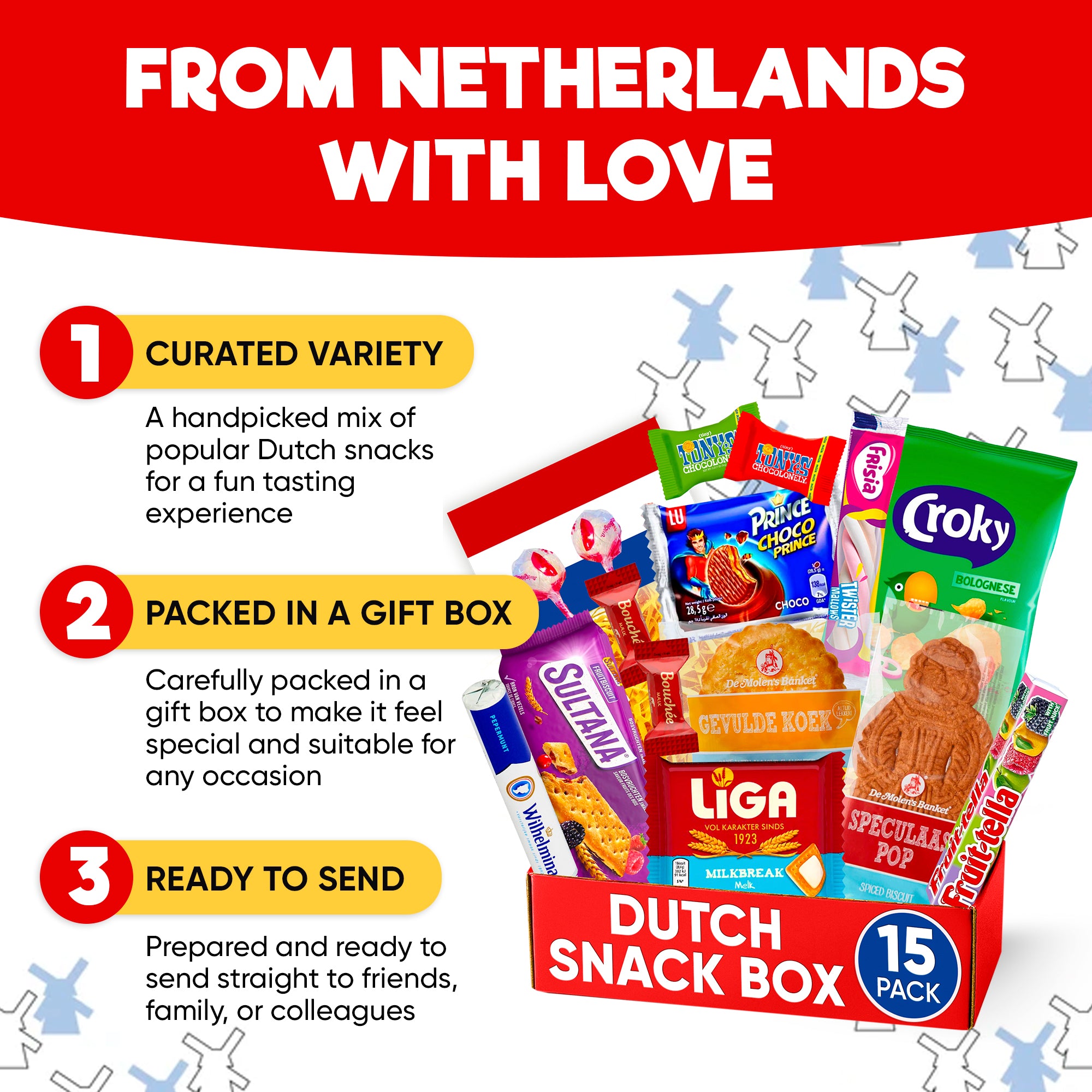 Dutch Snack Box - 12 Authentic Netherlands Treats Variety Pack