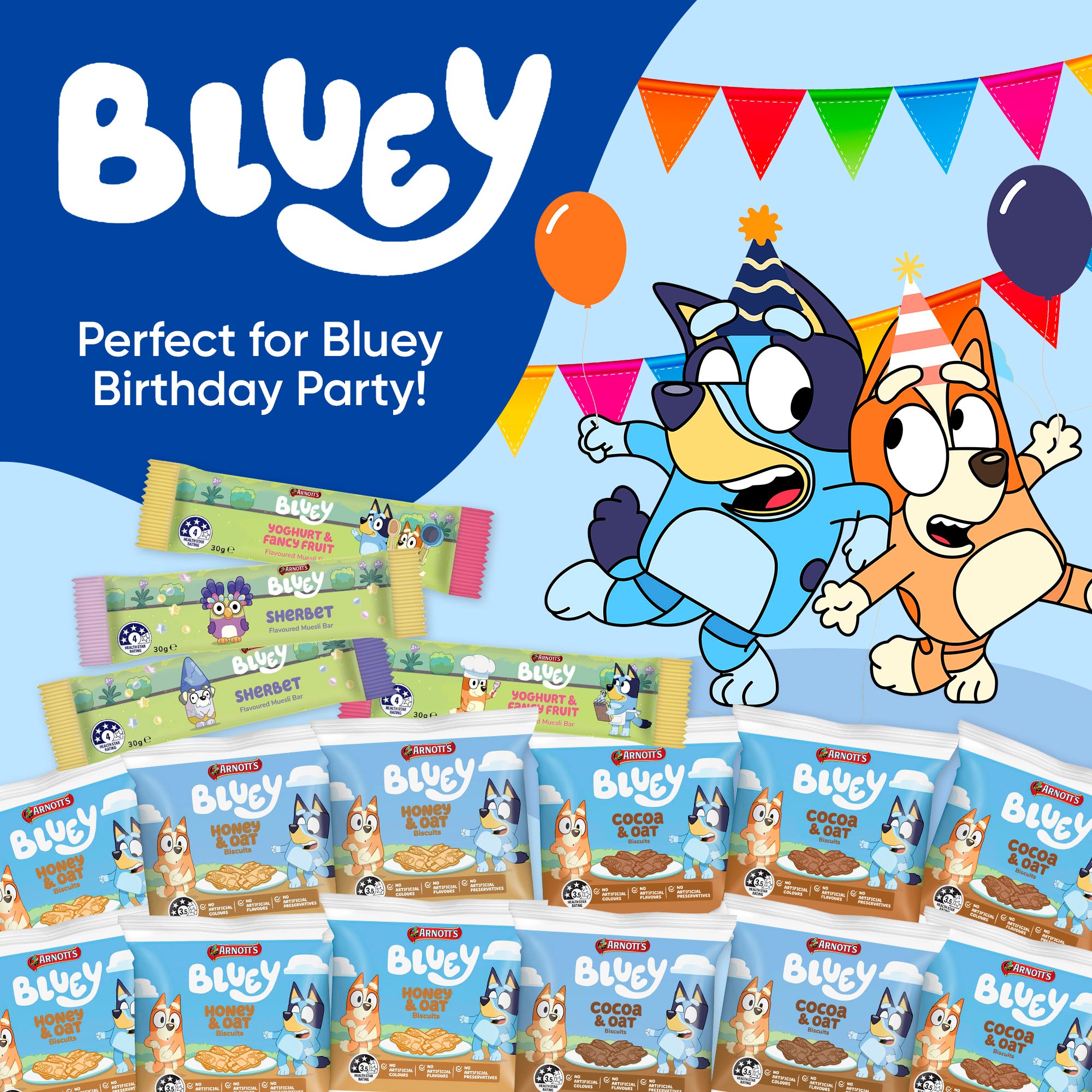 Bluey Snacks Arnotts Multi Pack 16 Pack