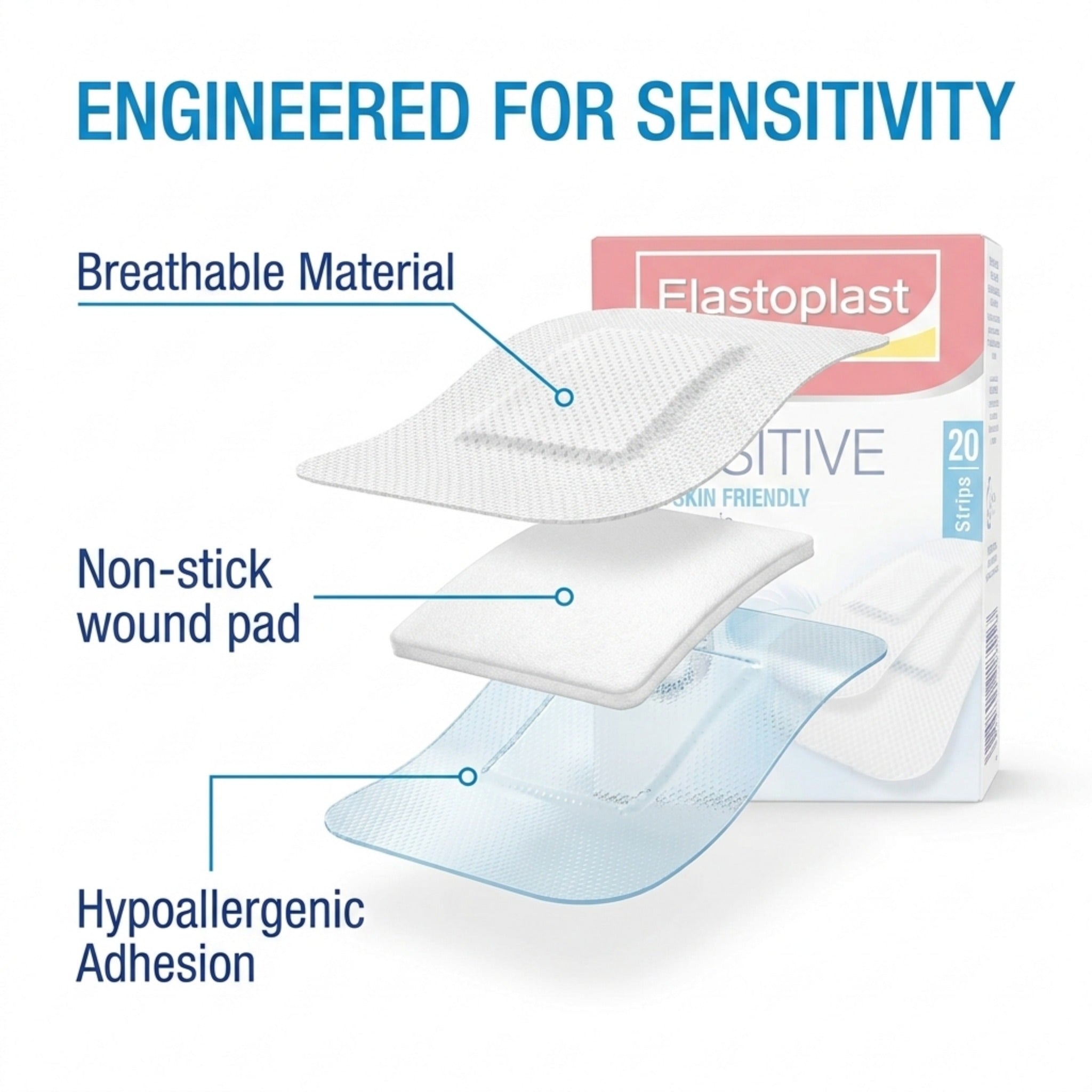 Elastoplast Sensitive Plasters – 20 Pcs