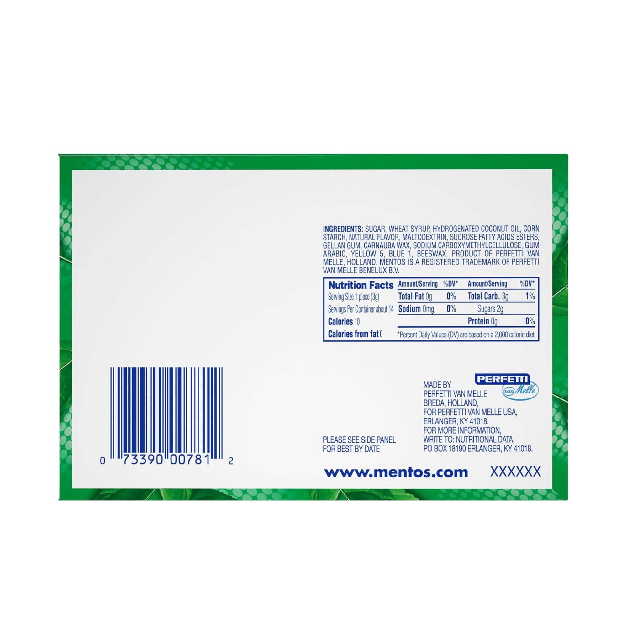 Mentos Spearmint Chewy Mint Rolls - Bulk 15-Pack (210 Pieces)