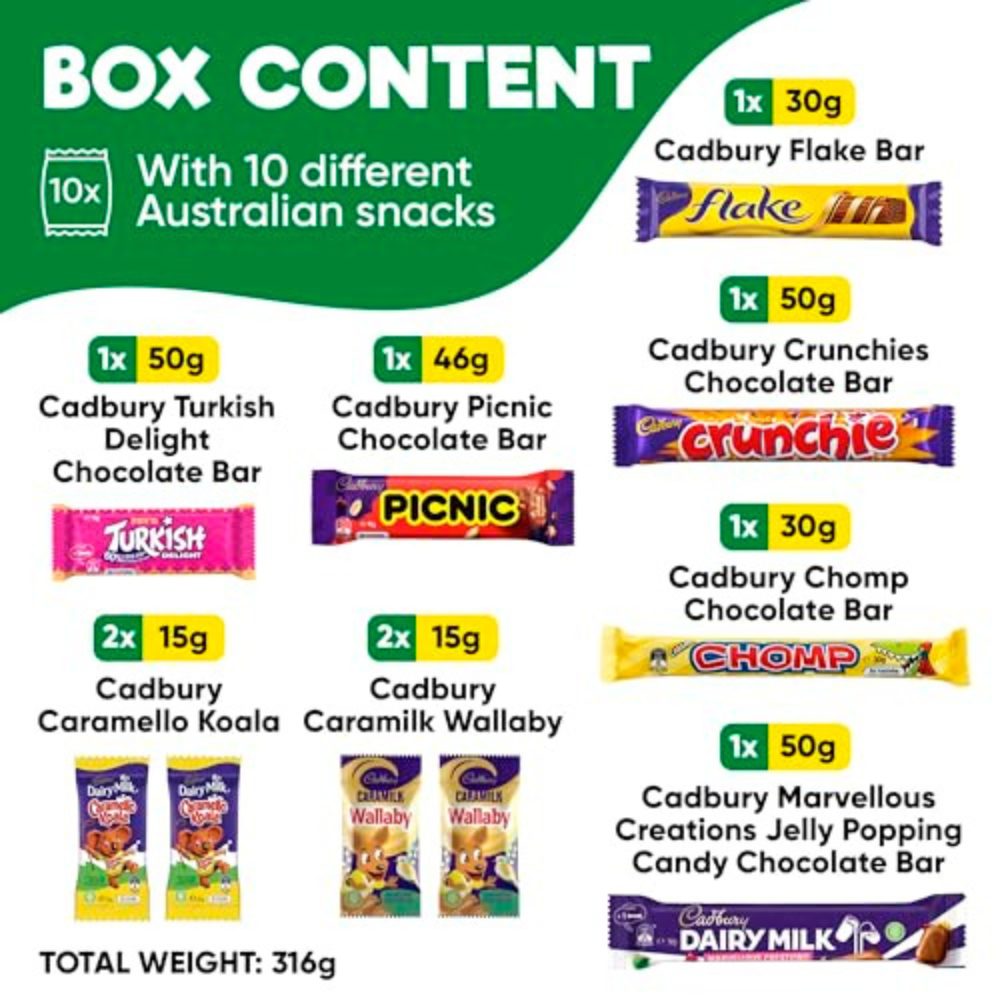 Cadbury 10 Chocolate Bar Pack