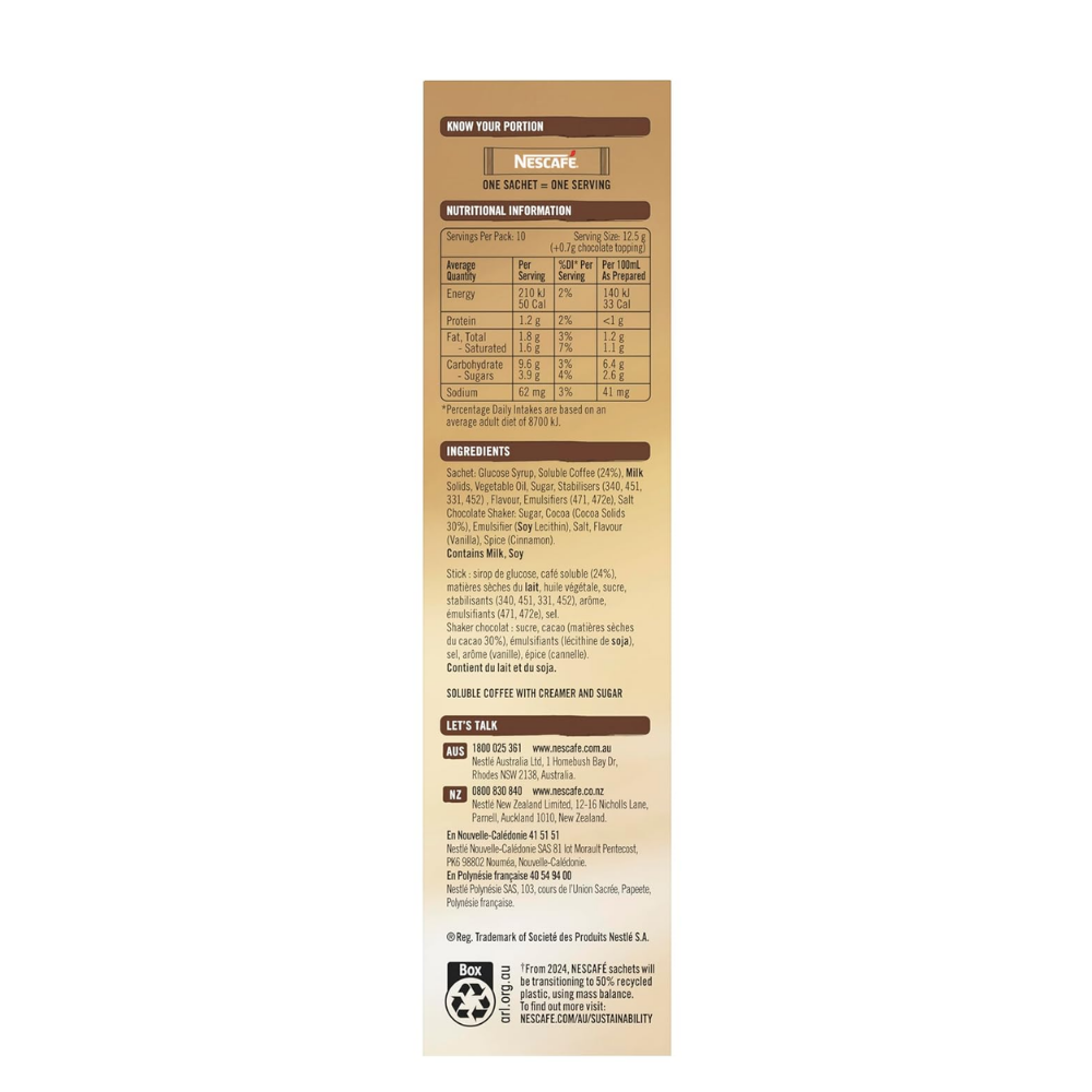 NESCAFÉ Strong Cappuccino Coffee Sachets - 40 Pack (4 x 10)